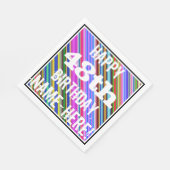 Levendige, kleurrijke 48e verjaardag + aangepaste  servet (Hoek)