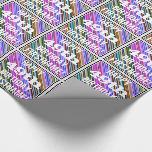 Levendige, kleurrijke 49e verjaardag + aangepaste  cadeaupapier (Hoek)