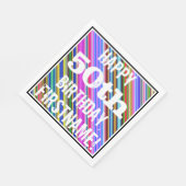 Levendige, kleurrijke 50ste verjaardag + aangepast servetten (Hoek)