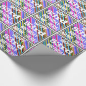 Levendige, kleurrijke 53e verjaardag + aangepaste cadeaupapier (Hoek)