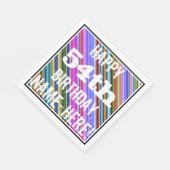 Levendige, kleurrijke 54e verjaardag + aangepaste servet (Hoek)