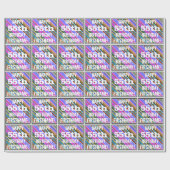 Levendige, kleurrijke 55e verjaardag + aangepaste  cadeaupapier (Vlak)