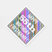 Levendige, kleurrijke 55e verjaardag + aangepaste  servet (Hoek)