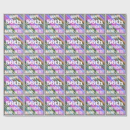 Levendige, kleurrijke 56e verjaardag + aangepaste  cadeaupapier