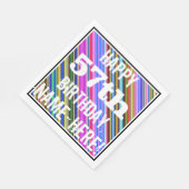 Levendige, kleurrijke 57e verjaardag + aangepaste  servet (Hoek)