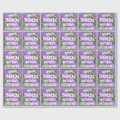 Levendige, kleurrijke 59e verjaardag + aangepaste  cadeaupapier (Vlak)