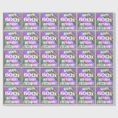 Levendige, kleurrijke 60ste verjaardag + aangepast cadeaupapier (Vlak)