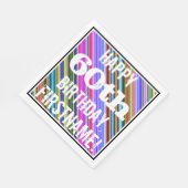 Levendige, kleurrijke 60ste verjaardag + aangepast servet (Hoek)