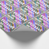 Levendige, kleurrijke 62e verjaardag + aangepaste  cadeaupapier (Hoek)