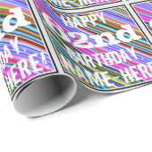 Levendige, kleurrijke 62e verjaardag + aangepaste  cadeaupapier (Rol Hoek)