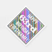 Levendige, kleurrijke 63e verjaardag + aangepaste servet (Hoek)