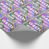 Levendige, kleurrijke 64e verjaardag + aangepaste  cadeaupapier (Hoek)