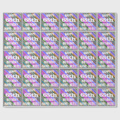 Levendige, kleurrijke 65e verjaardag + aangepaste  cadeaupapier (Vlak)