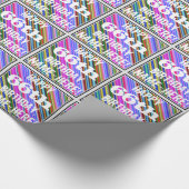 Levendige, kleurrijke 66e verjaardag + aangepaste cadeaupapier (Hoek)