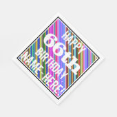 Levendige, kleurrijke 66e verjaardag + aangepaste  servet (Hoek)