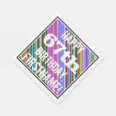 Levendige, kleurrijke 67e verjaardag + aangepaste  servetten (Hoek)