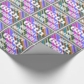 Levendige, kleurrijke 68e verjaardag + aangepaste  cadeaupapier (Hoek)