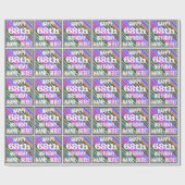 Levendige, kleurrijke 68e verjaardag + aangepaste  cadeaupapier (Vlak)