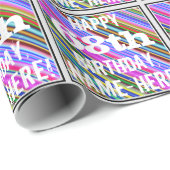 Levendige, kleurrijke 68e verjaardag + aangepaste  cadeaupapier (Rol Hoek)