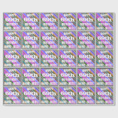 Levendige, kleurrijke 69e verjaardag + aangepaste  cadeaupapier (Vlak)