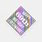 Levendige, kleurrijke 69e verjaardag + aangepaste servet (Hoek)