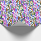 Levendige, kleurrijke 70ste verjaardag + aangepast cadeaupapier (Hoek)