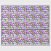 Levendige, kleurrijke 70ste verjaardag + aangepast cadeaupapier (Vlak)