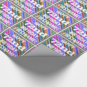 Levendige, kleurrijke 72e verjaardag + aangepaste cadeaupapier (Hoek)