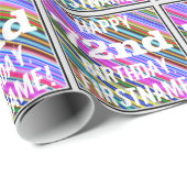 Levendige, kleurrijke 72e verjaardag + aangepaste cadeaupapier (Rol Hoek)