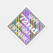 Levendige, kleurrijke 72e verjaardag + aangepaste  servet (Hoek)