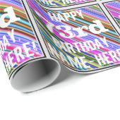 Levendige, kleurrijke 73e verjaardag + aangepaste cadeaupapier (Rol Hoek)