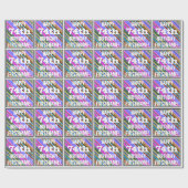 Levendige, kleurrijke 74e verjaardag + aangepaste  cadeaupapier (Vlak)