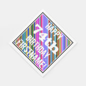 Levendige, kleurrijke 74e verjaardag + aangepaste servet (Hoek)