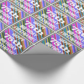 Levendige, kleurrijke 75e verjaardag + aangepaste  cadeaupapier (Hoek)