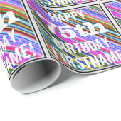 Levendige, kleurrijke 75e verjaardag + aangepaste  cadeaupapier (Rol Hoek)