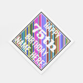 Levendige, kleurrijke 75e verjaardag + aangepaste  servetten (Hoek)