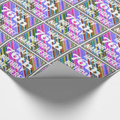 Levendige, kleurrijke 76e verjaardag + aangepaste  cadeaupapier (Hoek)