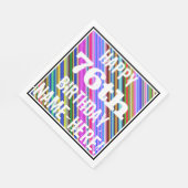 Levendige, kleurrijke 76e verjaardag + aangepaste  servet (Hoek)