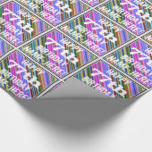 Levendige, kleurrijke 77e verjaardag + aangepaste cadeaupapier (Hoek)