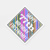 Levendige, kleurrijke 77e verjaardag + aangepaste servetten (Hoek)