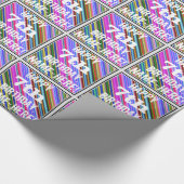 Levendige, kleurrijke 7e verjaardag + aangepaste n cadeaupapier (Hoek)