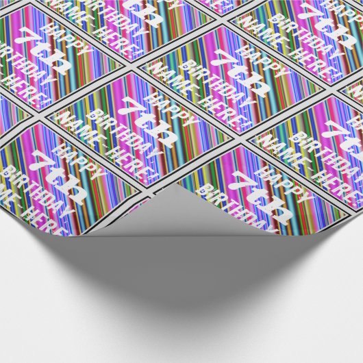 Levendige, kleurrijke 7e verjaardag + aangepaste n cadeaupapier (Hoek)