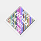 Levendige, kleurrijke 80ste verjaardag + aangepast servetten (Hoek)