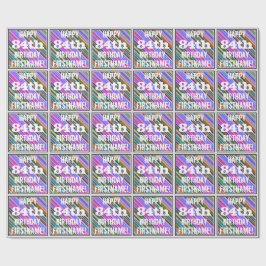 Levendige, kleurrijke 84e verjaardag + aangepaste  cadeaupapier