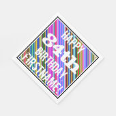 Levendige, kleurrijke 84e verjaardag + aangepaste  servetten (Hoek)