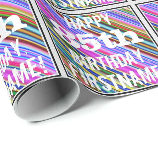 Levendige, kleurrijke 85e verjaardag + aangepaste cadeaupapier (Rol Hoek)