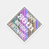 Levendige, kleurrijke 86e verjaardag + aangepaste servet (Hoek)