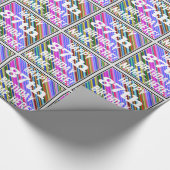 Levendige, kleurrijke 87e verjaardag + aangepaste  cadeaupapier (Hoek)