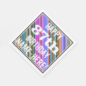 Levendige, kleurrijke 87e verjaardag + aangepaste  servetten (Hoek)