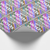 Levendige, kleurrijke 90e verjaardag + aangepaste  cadeaupapier (Hoek)